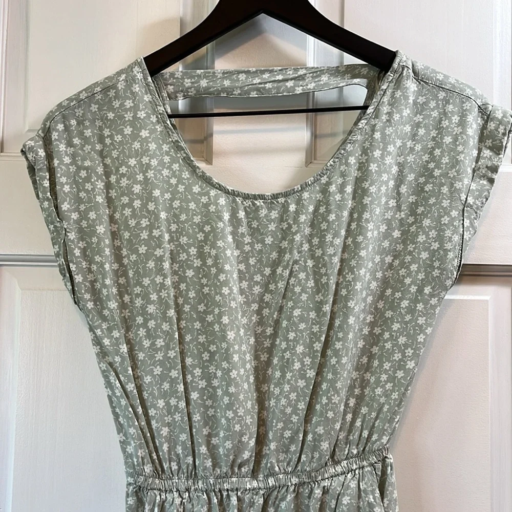 Hippie Rose Ditzy Floral Sage Mini Dress - Size XS